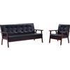 vidaXL Set di Divani 3 pz Nero in Similpelle Arredi Salotto Sofa con Poltrone vidaXL