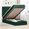 vidaXL Struttura Letto Pouf con Materassi 100x200 cm Velluto giroletto vidaXL