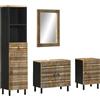 vidaXL Set Mobili da Bagno 4 pz in Legno Massello di Mango vidaXL