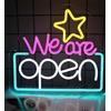 Insegna Luminosa Neon LED We Are Open Welcome BAR RISTORANTE NEGOZIO Idea Regalo