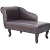 vidaXL Greppina Chaise longue in pelle artificiale bianco con bracciolo sinistra vidaXL