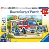 Ravensburger - Puzzle 2x12 Pezzi Polizia e Pompieri | Puzzle Bambini wPb6