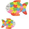 RobertAgor Dhf PUZZLE 3D IN LEGNO GIOCO EDUCATIVO NUMERI LETTERE BAMBINI PESCE PESCIOLINO 52903