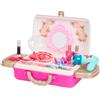 BAKAJI Valigetta Makeup Giocattolo Valigia per Trucchi Gioco Idea Regalo 18 Pezzi