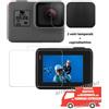 vetro temperato gopro hero 5 6 7 black go pro 9h + copriobiettivo schermo