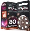 Udivita 80 Batterie Per Apparecchi Acustici Auricolari Udivita Misura 312 PR41 (Marroni)