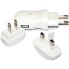 Sbs S.p.A. Puro MTCUSBUNIWHI Mini Caricabatteria da Viaggio USB con Plug Intercambiabili, B