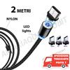 Samsung Cavo ricarica usb magnetico cellulare nylon cavetto type c micro usb iphone 2 MT