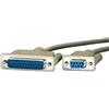ROLINE Cavo stampante seriale ROLINE, DB9 F - DB25 M, 1,8 m