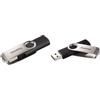 Hama Rotate 64GB USB 2.0 Memory Pen, Rotating Cap, Keyring, Black/Silver