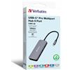 Verbatim CMH-09 USB tipo-C 10000 Mbit/s Argento (VERBATIM USB-C PRO MULTIPORT HU