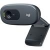 Logitech C270 Webcam HD, HD 720p/30fps, Videochiamate HD Widescreen, Correzione