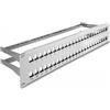 Delock Pannello patch Keystone da 19" 48 porte con guide di scarico 2 U grigio