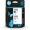 HP 305 2-Pack Tri-color/Black Original Ink Cartridge cartuccia d'inchiostro 2 pz