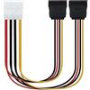 Nanocable Cavo nanocabile alimento sata da 5,25 "maschio 4pin molex a 2x sata femmina 0,20