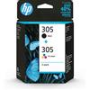 HP 305 2-Pack Tri-color/Black Original Ink Cartridge cartuccia d'inchiostro 2 pz