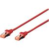 DIGITUS CONFEZIONE 10 CAVI CAT 6 SCHERMATI S/FTP MT 025 COLORE ROSSO DIGITUS