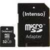 INTENSO MICRO SDHC 32GB CLASSE 10 + ADATTATORE SD