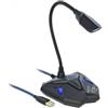 Delock Microfono da gioco USB da tavolo con collo d'oca e pulsante mute