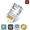 WP Europe WP CABLING PLUG RETE CAT.6 CON FORI PASSANTI RJ45 STP PER CAVO TONDO RIGIDO WPC-