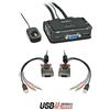 Lindy 42342 switch per keyboard-video-mouse [kvm] Nero (2 Port VGA, USB 2.0 & Au