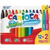 CARIOCA Jumbo Pack da 12 Pennarelli + 2 Gratis - Punta 6mm - Superlavabili - Col