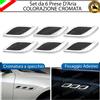 ESL SET 6 PRESE D'ARIA SPORTIVE CROMATE ADESIVE IN METALLO PER CITROEN AMI