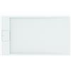Ideal Standard - Ultra Flat S i.life, Piatto doccia rettangolare 120x70 in resina, Piletta di scarico lato corto, Finitura opaca effetto pietra, Bianco