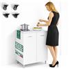 Shally Dogan Cucina Completa 80x60x85cm Bianco Piano Cottura 2 Fuochi con Piastre in Ghisa