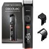 Cecotec Regolabarba PrecisionCare Barber Elite. Lame in Acciaio Inox, Autonomia 120 min, 2 Pettini 1-8 e 9-16 mm, Display, IPX6, Ricarica Rapida, Barba Perfetta