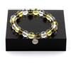 Gioielli Pietre E Minerali. Bracciale Perle Di Quarzo Fumè + Citrino + Quarzo 8 Mm. Fabri