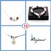 A Bijoux Pietre E Minerali. Set Bracciale Collana Perle Howlite + AGATA Rosa Marrone