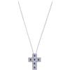 Bliss Collana Croce Bliss Etoile 20111468 Necklace Oro Bianco Diamanti Zaffiri Blu