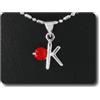 A Bijoux Ciondolo Rubino 1x5 MM Placcato Oro Bianco 18, K