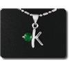 A Bijoux Pendente Emeraldo 1x5 Mm Placcato Oro Bianco 18 K.