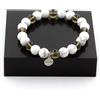 Gioielli Bracciale Perle Di Quarzo Fumè + Howlite 8 Mm. Fabbricato In Francia.