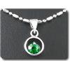 A Bijoux Ciondolo Smeraldo 1x5 MM Placcato Oro Bianco 18 K