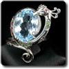 A Bijoux Anello Topazio Smeraldo Rubino Zaffiro Argento 925 A Forma Di Pavone.