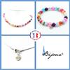 A Bijoux Set Gioielli Bracciale Collana Perle Agata Crepata Fucsia Taglia Personalizzata