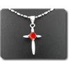 A Bijoux Ciondolo Rubino 1x5 MM Placcato Oro Bianco 18 K,
