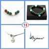 A Bijoux Parure Braccialetto Collana Perle Pietra di Luna + Agata Rosso + Taglia