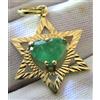 Stella di David in oro massiccio 18K. CUORE smeraldo colombiano 2,56 carati