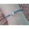 Fatto a mano Bracciale in argento 925 macramè blu con farfalla cristallo Swarovski