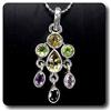 A Bijoux Ciondolo Citrino Peridoto Ametista Argento 925