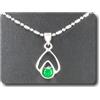 A Bijoux Ciondolo Smeraldo 1x5 MM Placcato Oro Bianco 18 K,