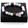 Gioielli Bracciale Perle Pietra Di Luna + Angelite + Ametista + Quarzo Rosa 8 Fabbricato