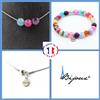 A Bijoux Parure Gioielli Braccialetto Collana 3 Perle Agata Crepe Fucsia Taglia Personnal