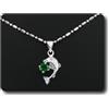 A Bijoux Ciondolo Smeraldo 1x5 MM Placcato Oro Bianco 18 K -