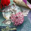 Pendente Zaffiro Rosa 40x2 Mm Placcato Oro Bianco 18K