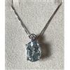 carlo raspagni COLLANA IN ORO 18kt. CON DIAMANTE ED ACQUAMARINA OVALE NATURALE CON GARANZIA
